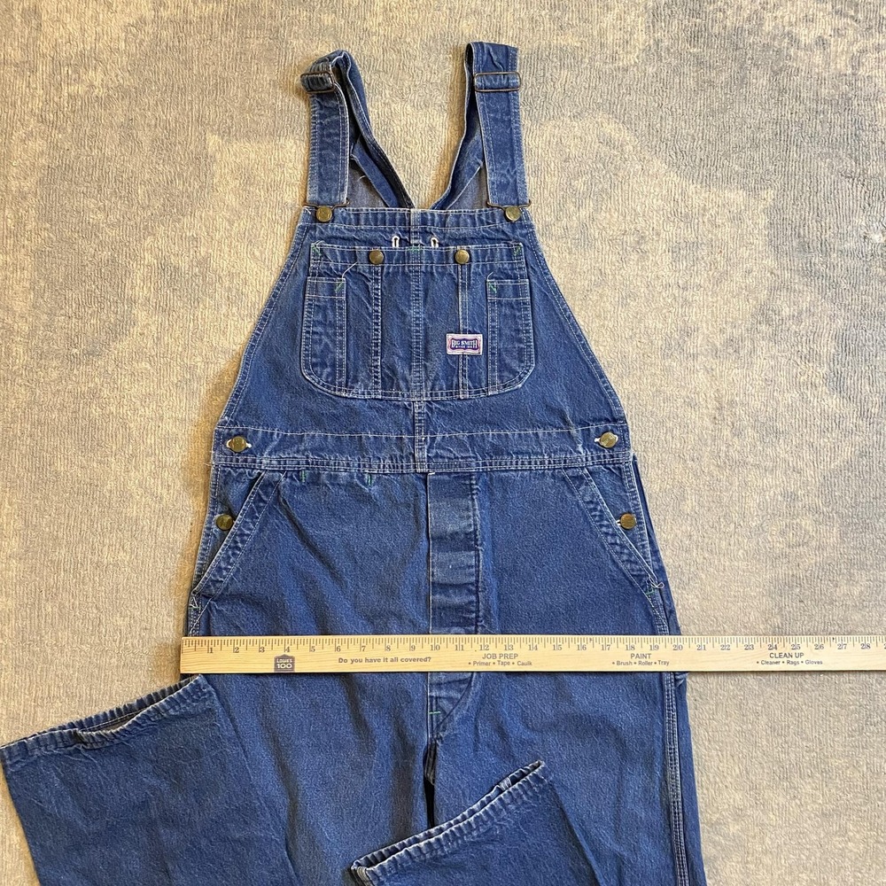 Big Smith Overalls Mens 40x32 Blue Denim Bib Made In USA Workwear Carpenter - Picture 3 of 13